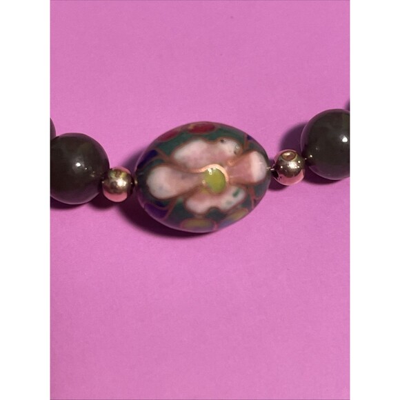 Natural Green Nephrite Jade and 14k Gold Bracelet, 7 3/4 Inches - Picture 6 of 7